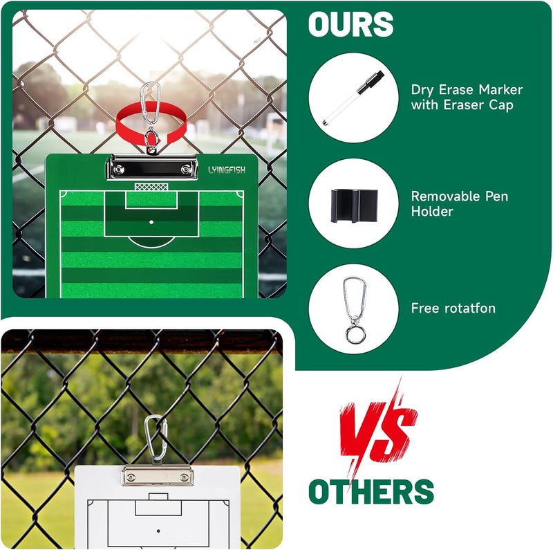 LYINGFISH Dry Erase Coaches Clipboard, Waterproof Soccer Whiteboard for Coaches Double-Sided Soccer Clipboard for Coaches Writable and Erasable Coaching Board Dry Erase Coaching Board Dry Erase Clipboard Gift - Image 4